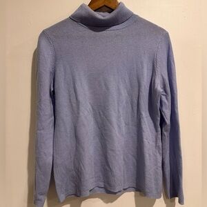 CHARTER CLUB 100% Cashmere Light Blue Preppy Luxury Turtle Neck Size M